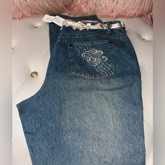 NEW Together by Spiegel Medium Wash Classic Fit Embroidered Jeans Size 16 RARE - Picture 14 of 15